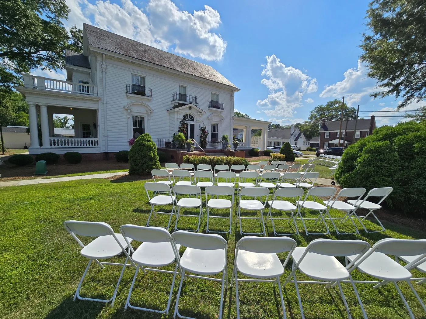 Outdoor wedding ceremony lawn at Simply Divine